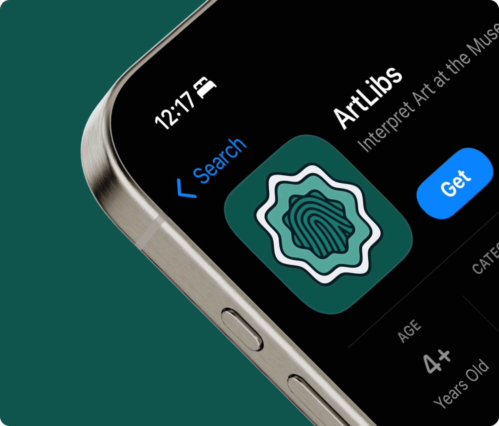 ArtLibs app showing an artwork search screen